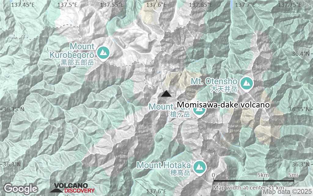 Terrain-type map of Momisawa-dake volcano (scale of 20-40 km)