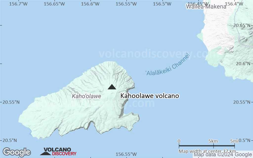 Terrain-type map of Kahoolawe volcano (scale of 20-40 km)