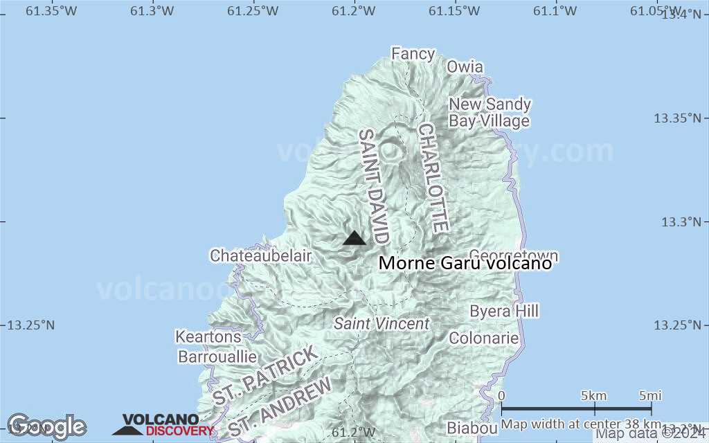 Terrain-type map of Morne Garu volcano (scale of 20-40 km)