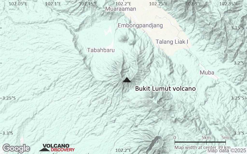 Terrain-type map of Bukit Lumut volcano (scale of 20-40 km)