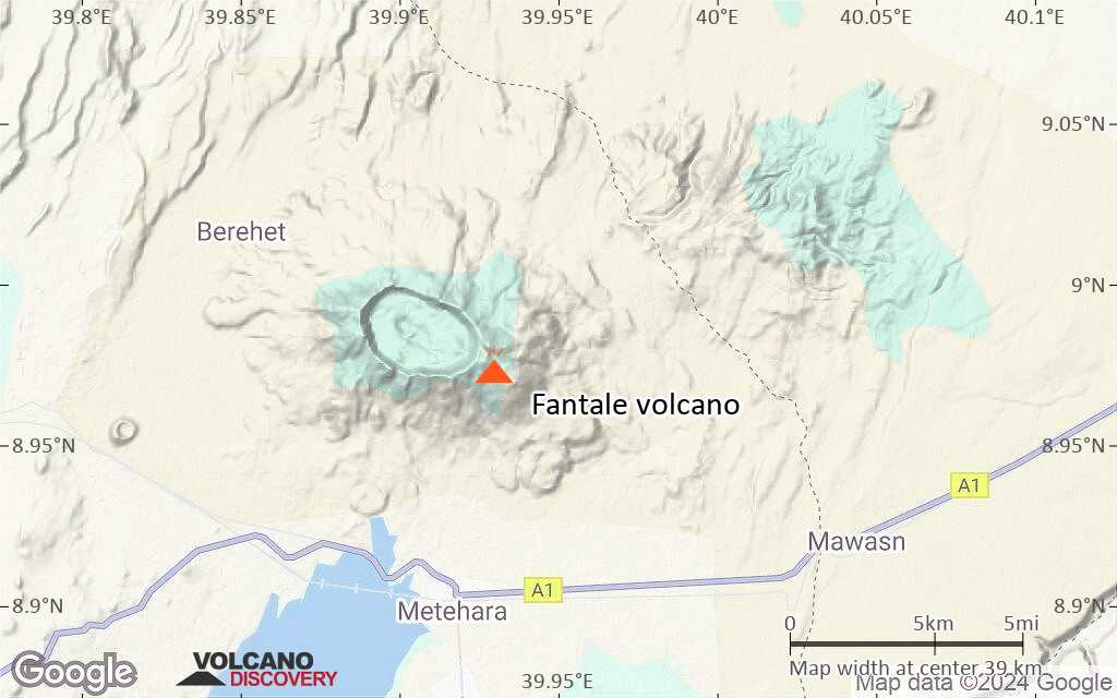Terrain-type map of Fantale volcano (scale of 20-40 km)