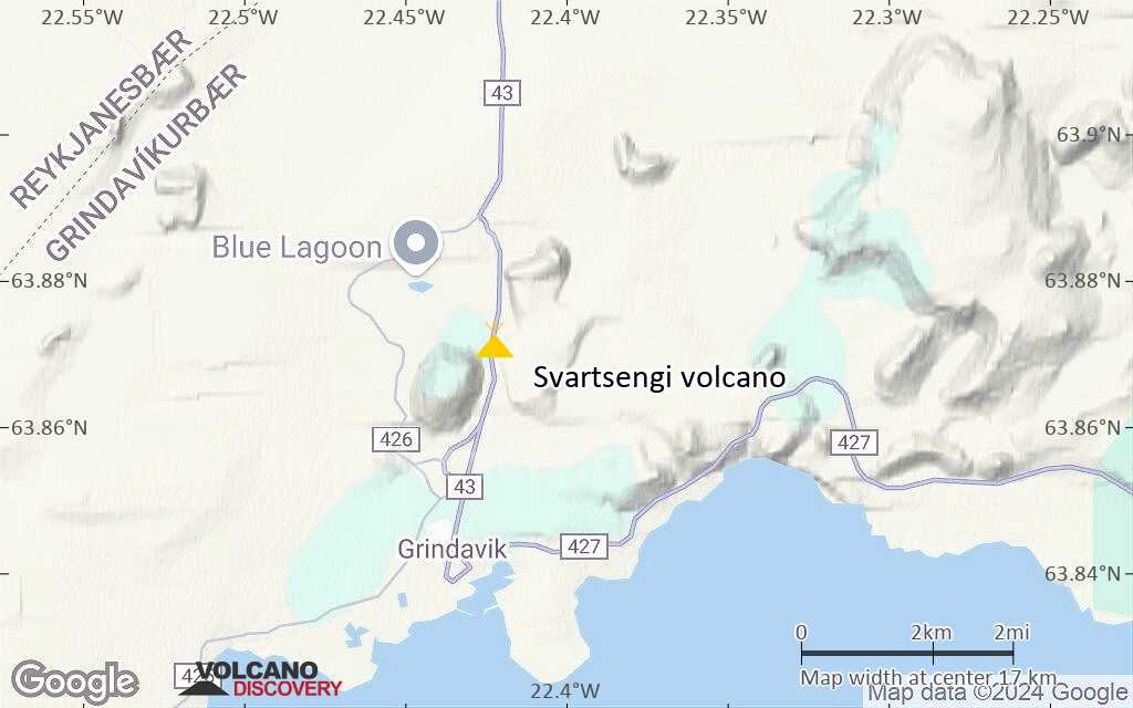 Terrain-type map of Svartsengi volcano (scale of 20-40 km)