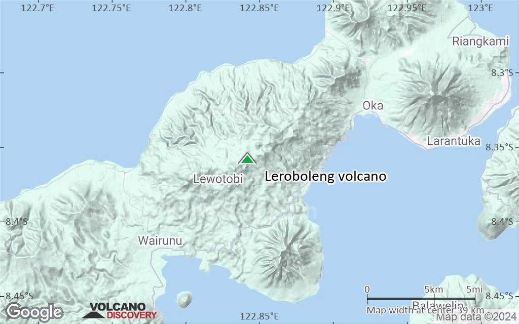 Terrain-type map of Leroboleng volcano (scale of 20-40 km)