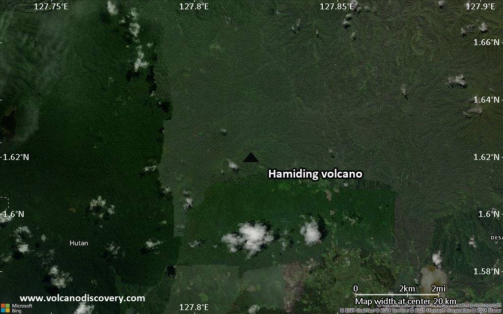Satellite/aerial-type map of Hamiding volcano (scale of approx. 10-20 km)