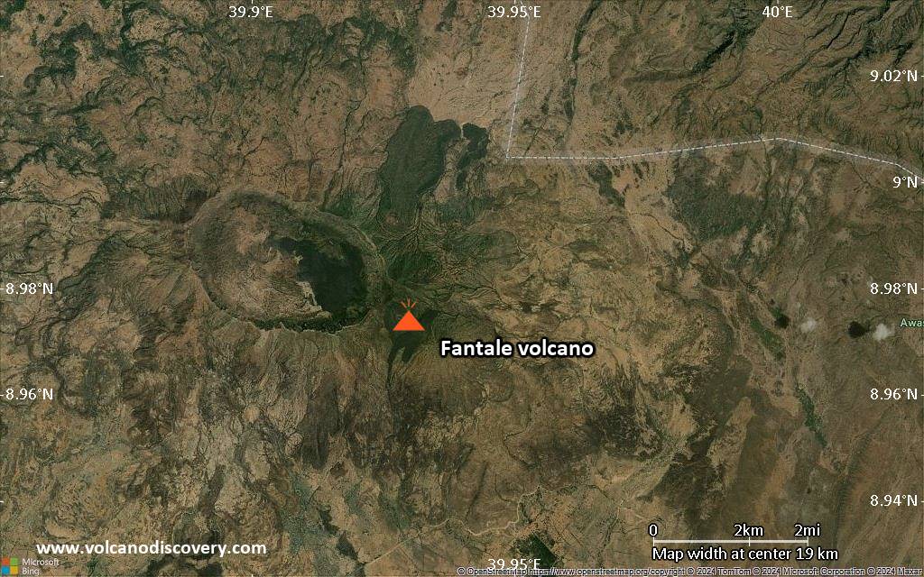 Satellite/aerial-type map of Fantale volcano (scale of approx. 10-20 km)