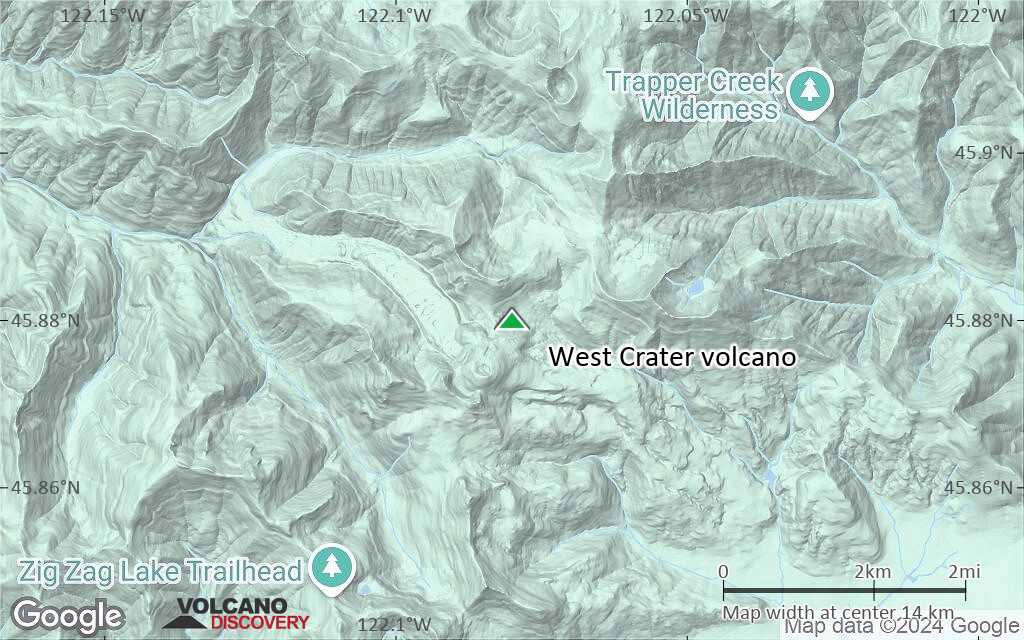 Terrain-type map of West Crater volcano (scale of approx. 10-20 km)
