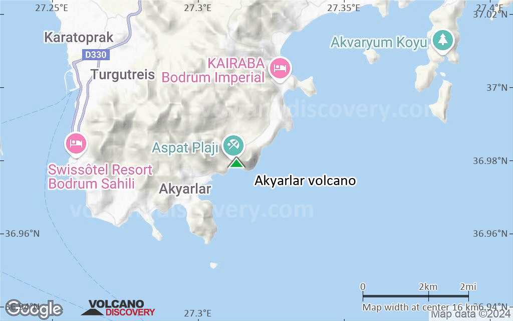 Terrain-type map of Akyarlar volcano (scale of approx. 10-20 km)