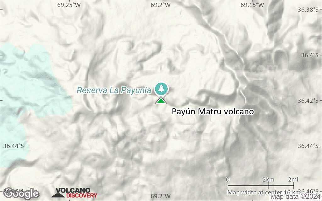 Terrain-type map of Payún Matru volcano (scale of approx. 10-20 km)