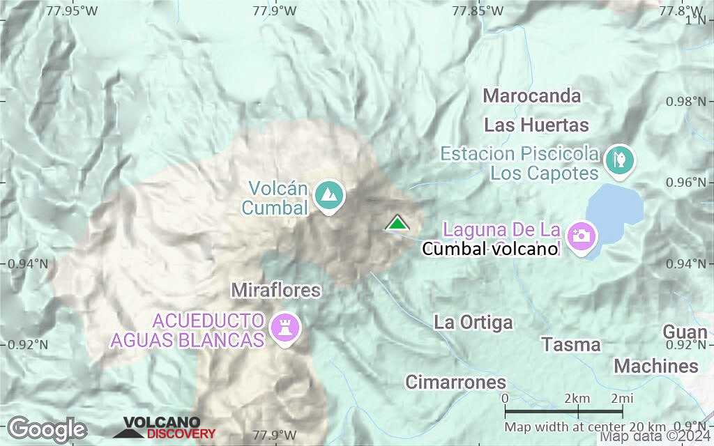 Terrain-type map of Cumbal volcano (scale of approx. 10-20 km)