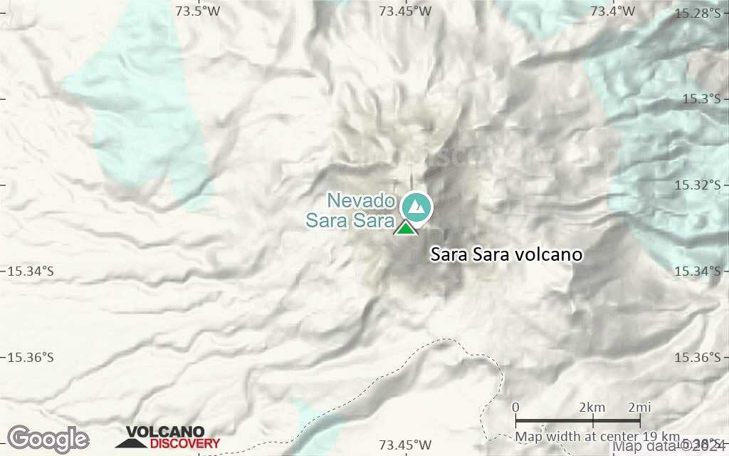 Terrain-type map of Sara Sara volcano (scale of approx. 10-20 km)