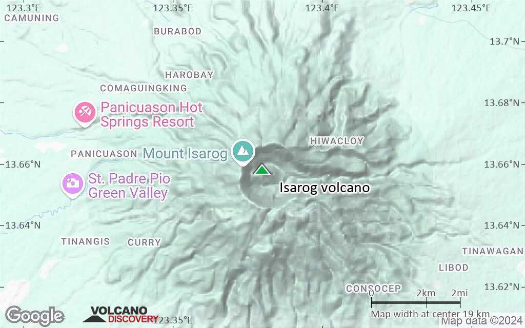 Terrain-type map of Isarog volcano (scale of approx. 10-20 km)