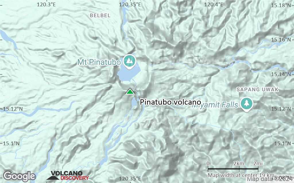 Terrain-type map of Pinatubo volcano (scale of approx. 10-20 km)