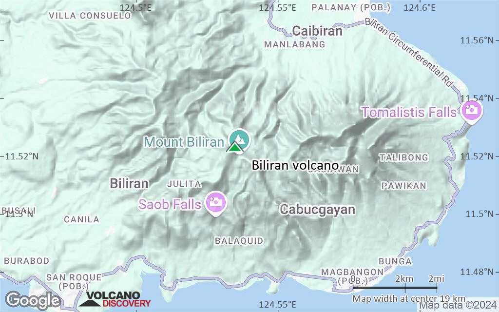 Terrain-type map of Biliran volcano (scale of approx. 10-20 km)