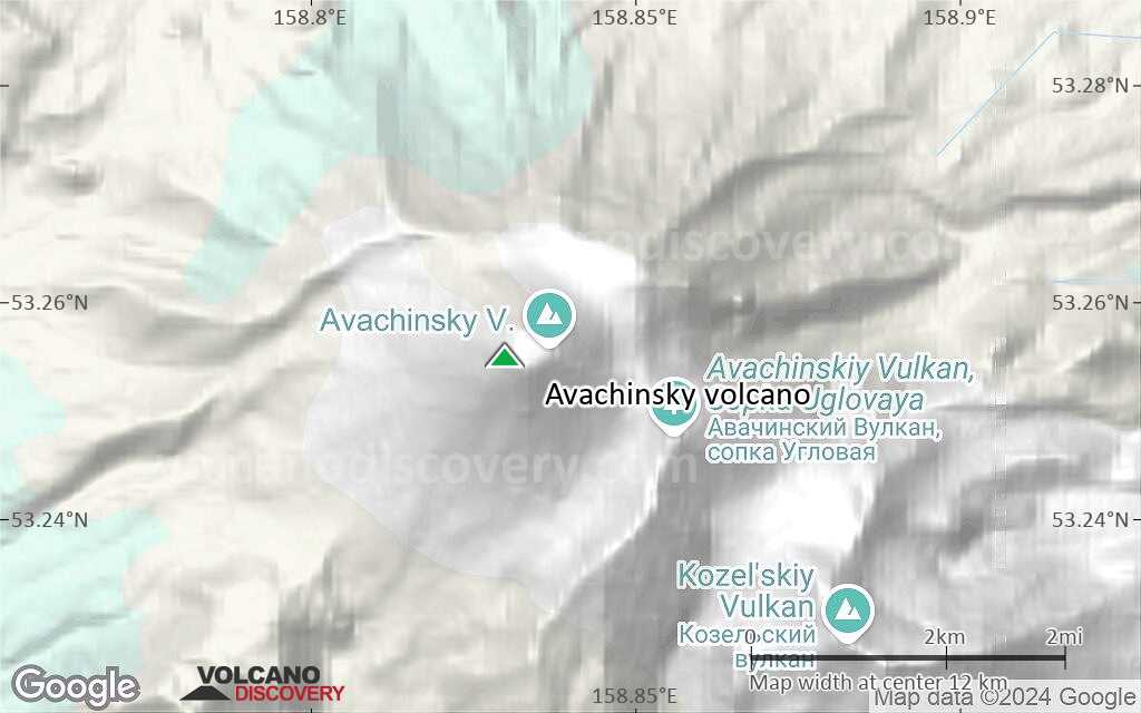 Terrain-type map of Avachinsky volcano (scale of approx. 10-20 km)