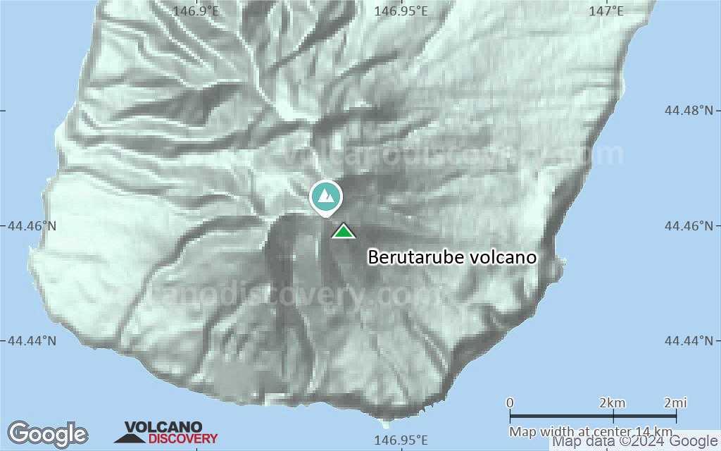 Terrain-type map of Berutarube volcano (scale of approx. 10-20 km)