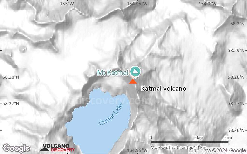 Terrain-type map of Katmai volcano (scale of approx. 10-20 km)