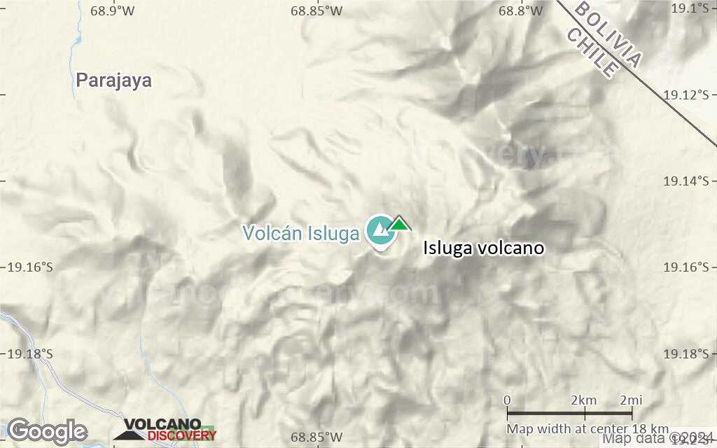 Terrain-type map of Isluga volcano (scale of approx. 10-20 km)