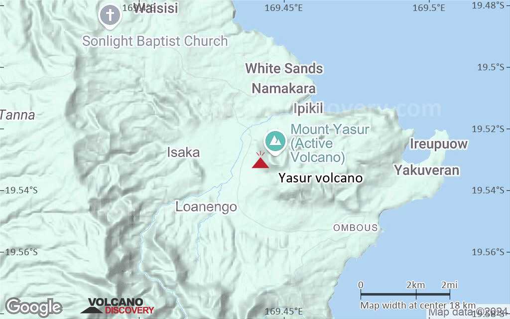 Terrain-type map of Yasur volcano (scale of approx. 10-20 km)