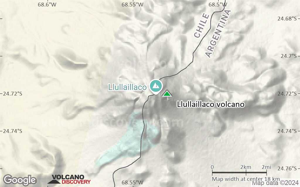 Terrain-type map of Llullaillaco volcano (scale of approx. 10-20 km)