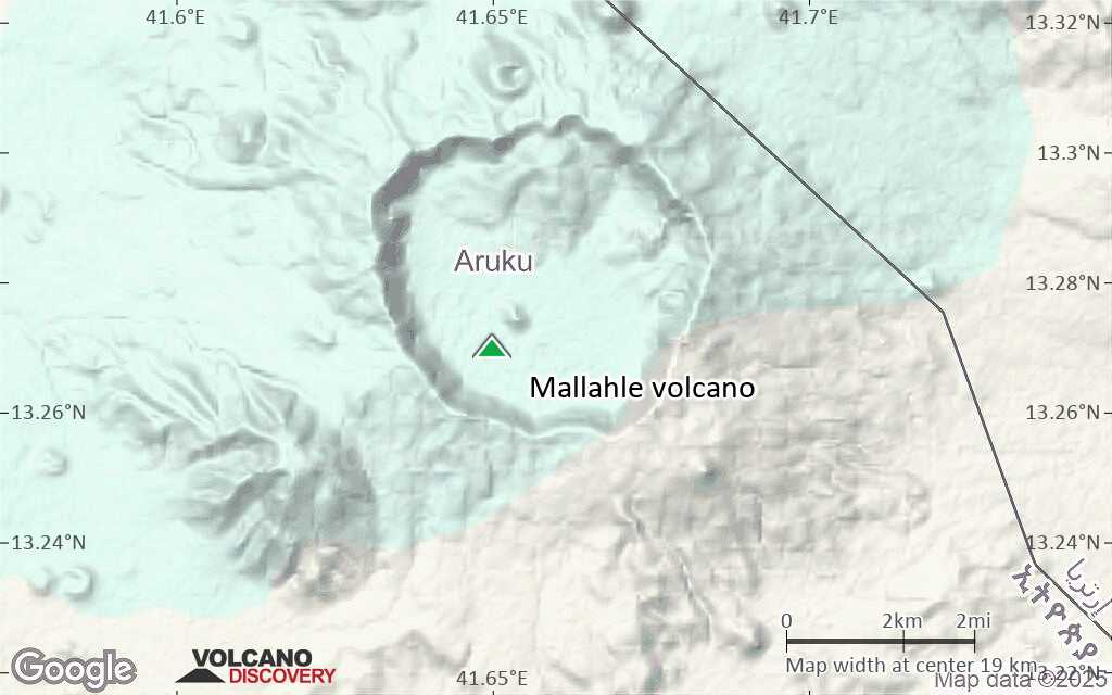 Terrain-type map of Mallahle volcano (scale of approx. 10-20 km)