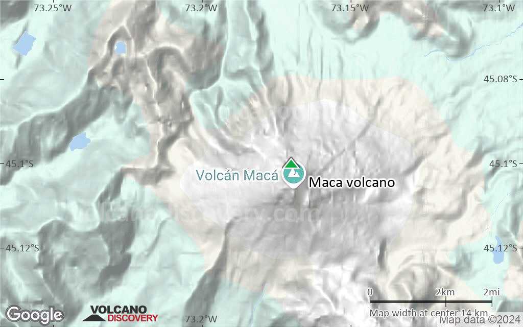 Terrain-type map of Maca volcano (scale of approx. 10-20 km)