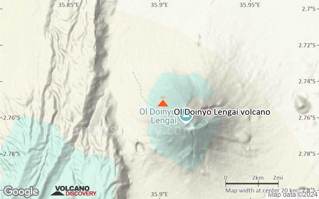 Terrain-type map of Ol Doinyo Lengai volcano (scale of approx. 10-20 km)