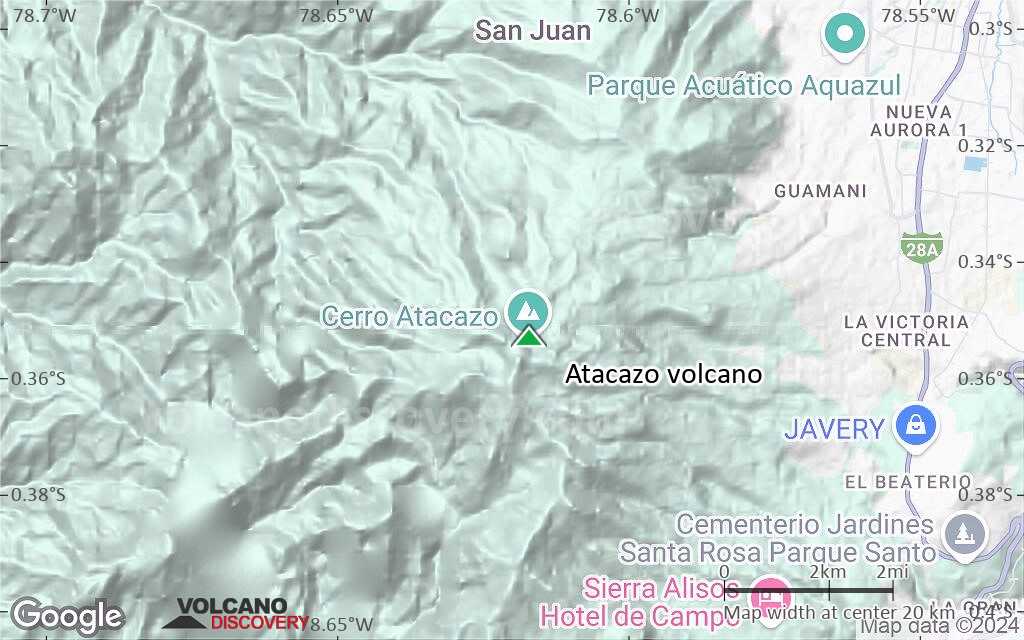 Terrain-type map of Atacazo volcano (scale of approx. 10-20 km)
