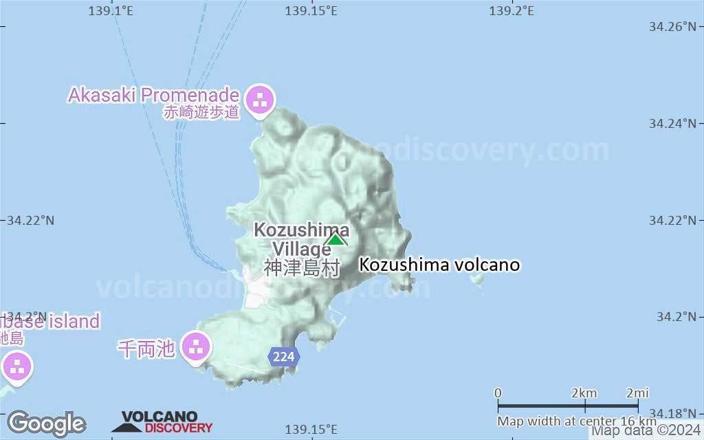 Terrain-type map of Kozushima volcano (scale of approx. 10-20 km)