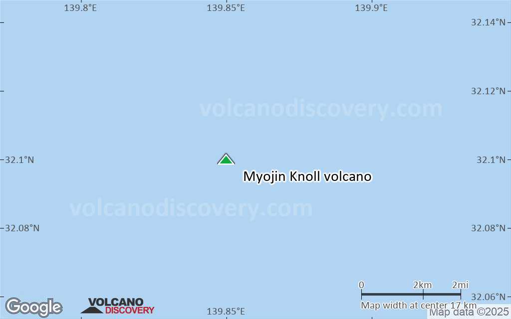 Terrain-type map of Myojin Knoll volcano (scale of approx. 10-20 km)