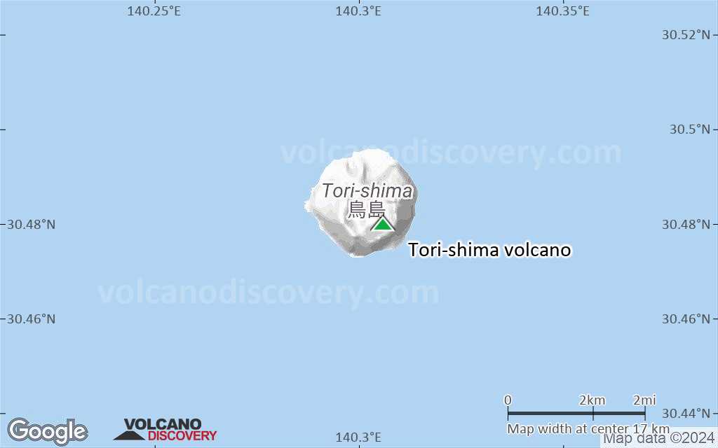 Terrain-type map of Tori-shima volcano (scale of approx. 10-20 km)