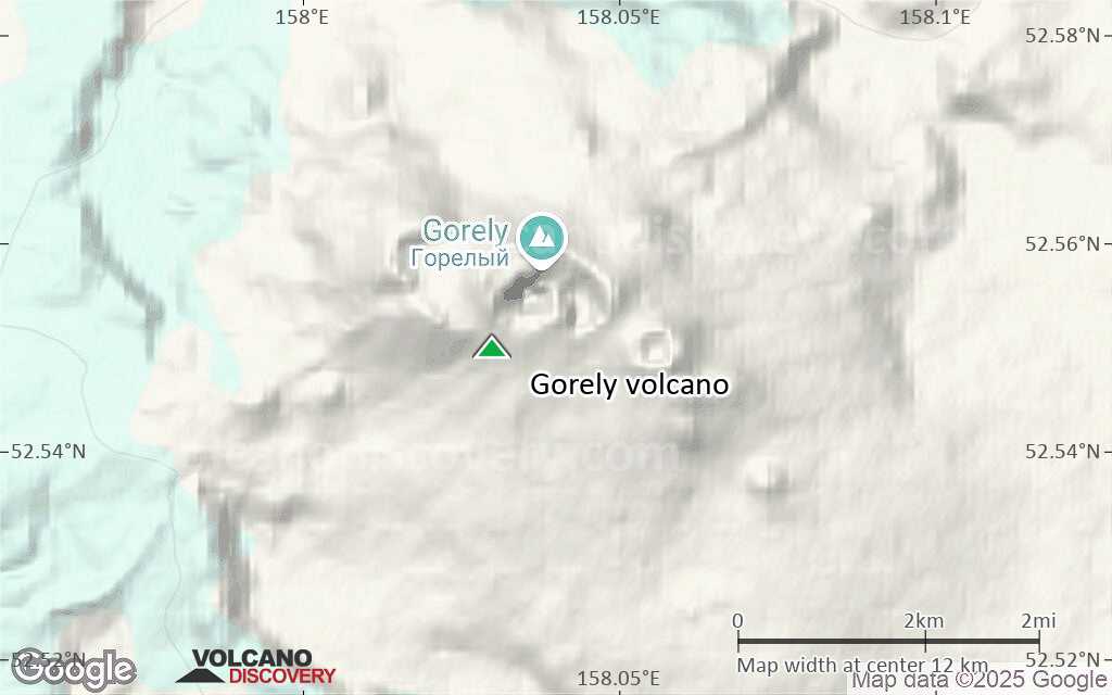 Terrain-type map of Gorely volcano (scale of approx. 10-20 km)