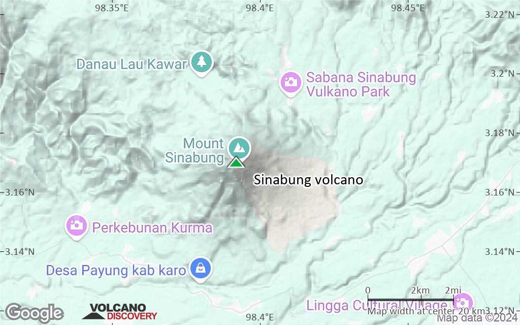 Terrain-type map of Sinabung volcano (scale of approx. 10-20 km)
