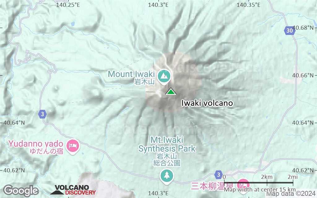 Terrain-type map of Iwaki volcano (scale of approx. 10-20 km)