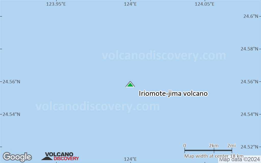 Terrain-type map of Iriomote-jima volcano (scale of approx. 10-20 km)