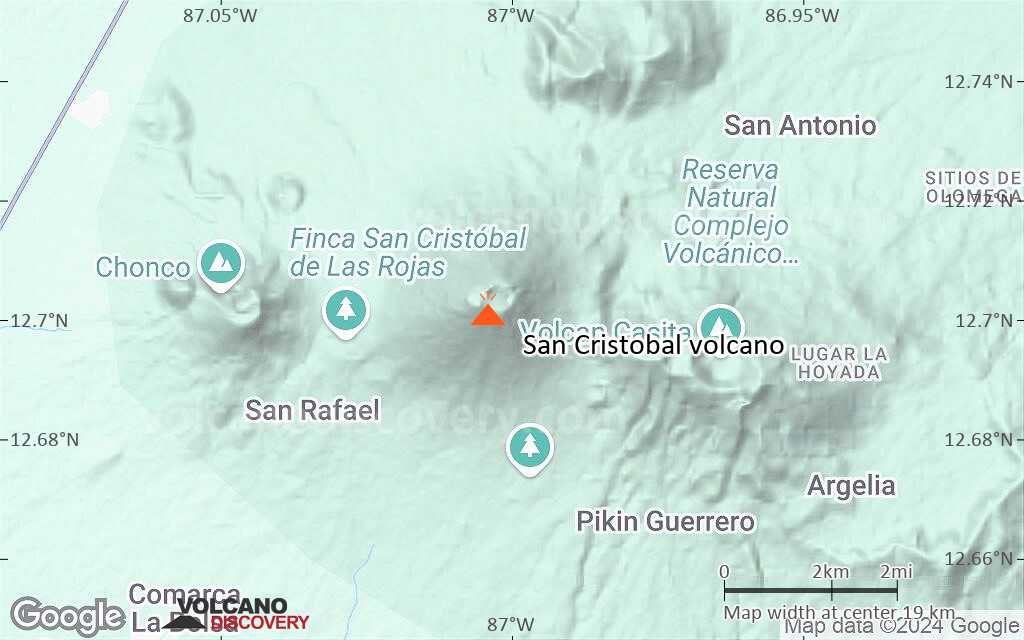 Terrain-type map of San Cristobal volcano (scale of approx. 10-20 km)