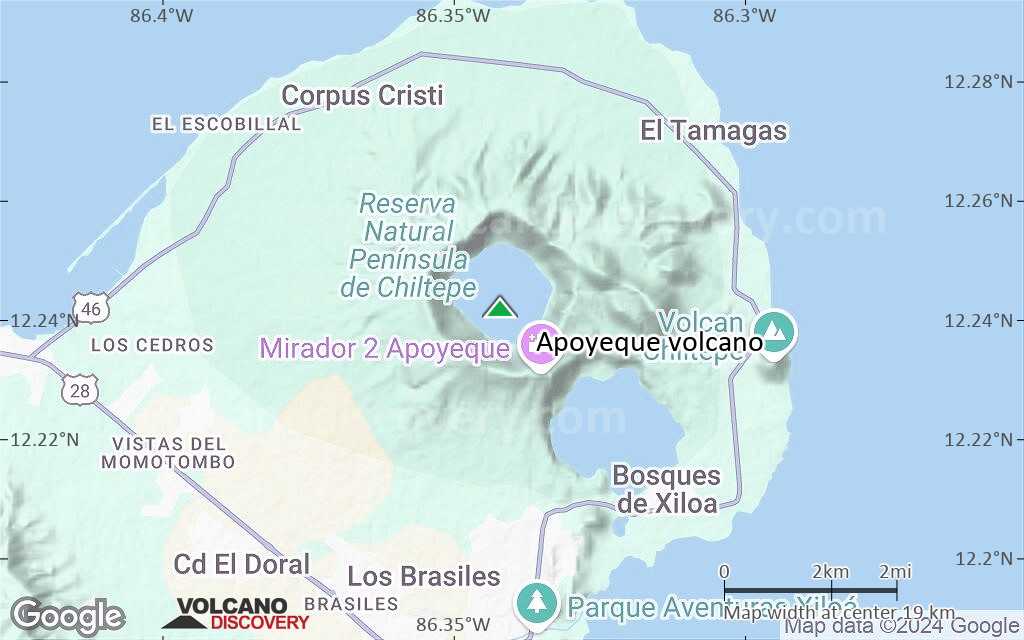 Terrain-type map of Apoyeque volcano (scale of approx. 10-20 km)