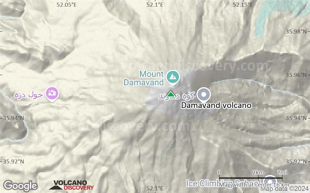 Terrain-type map of Damavand volcano (scale of approx. 10-20 km)