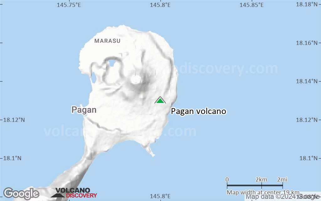 Terrain-type map of Pagan volcano (scale of approx. 10-20 km)
