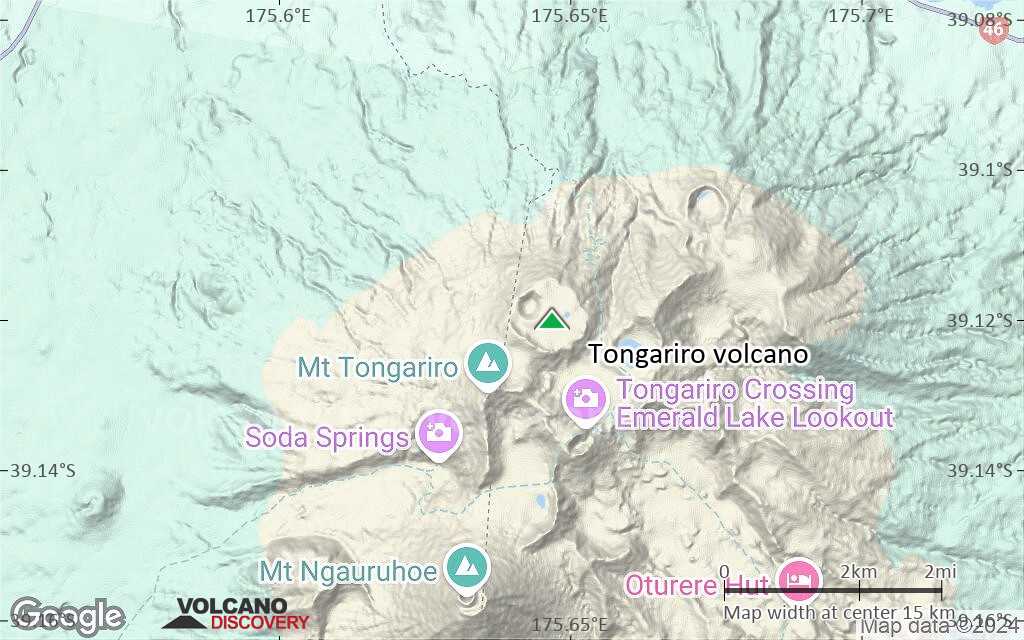 Terrain-type map of Tongariro volcano (scale of approx. 10-20 km)