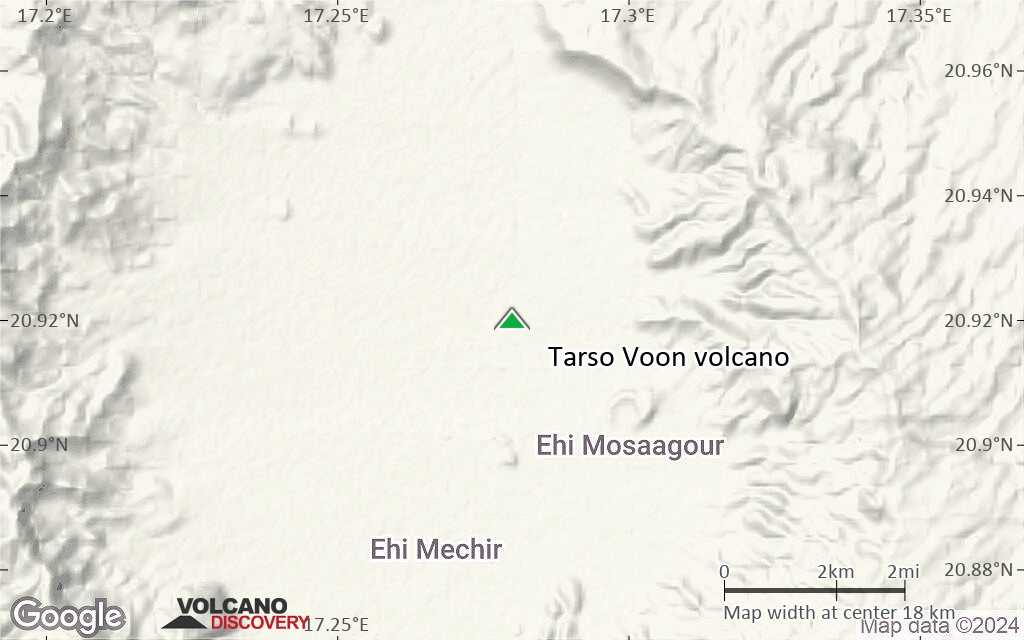 Terrain-type map of Tarso Voon volcano (scale of approx. 10-20 km)
