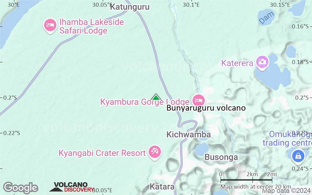 Terrain-type map of Bunyaruguru volcano (scale of approx. 10-20 km)