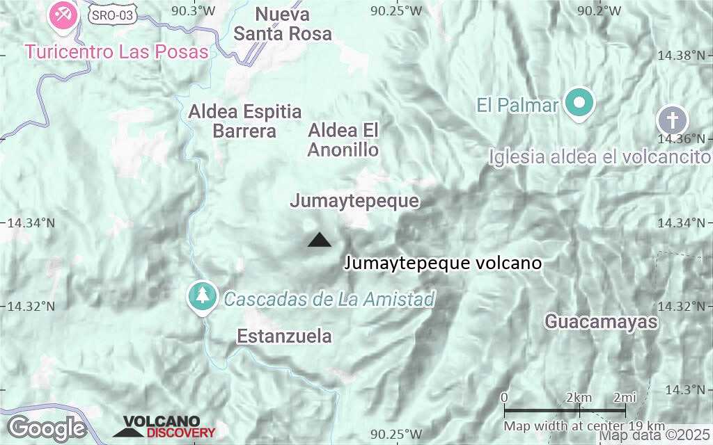 Terrain-type map of Jumaytepeque volcano (scale of approx. 10-20 km)