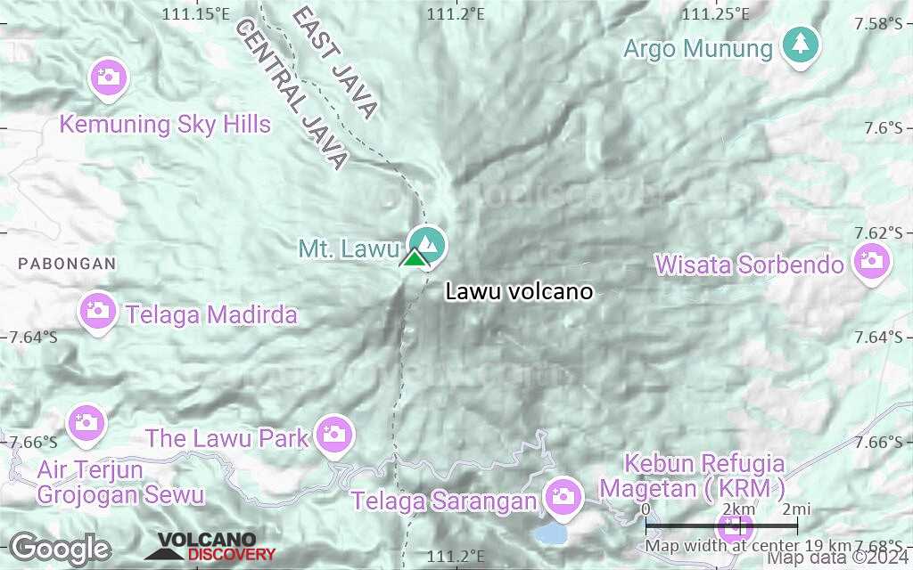 Terrain-type map of Lawu volcano (scale of approx. 10-20 km)