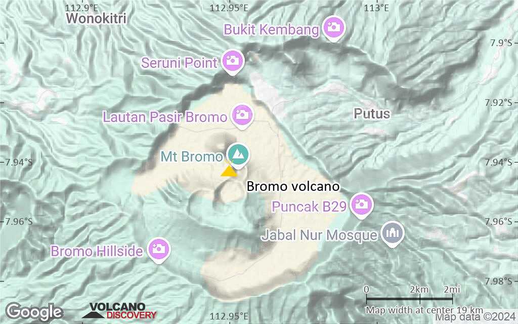 Terrain-type map of Bromo volcano (scale of approx. 10-20 km)