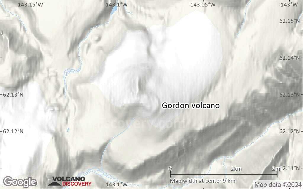 Terrain-type map of Gordon volcano (scale of approx. 10-20 km)