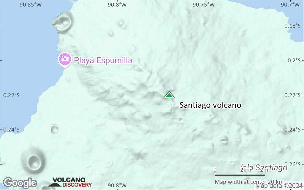 Terrain-type map of Santiago volcano (scale of approx. 10-20 km)
