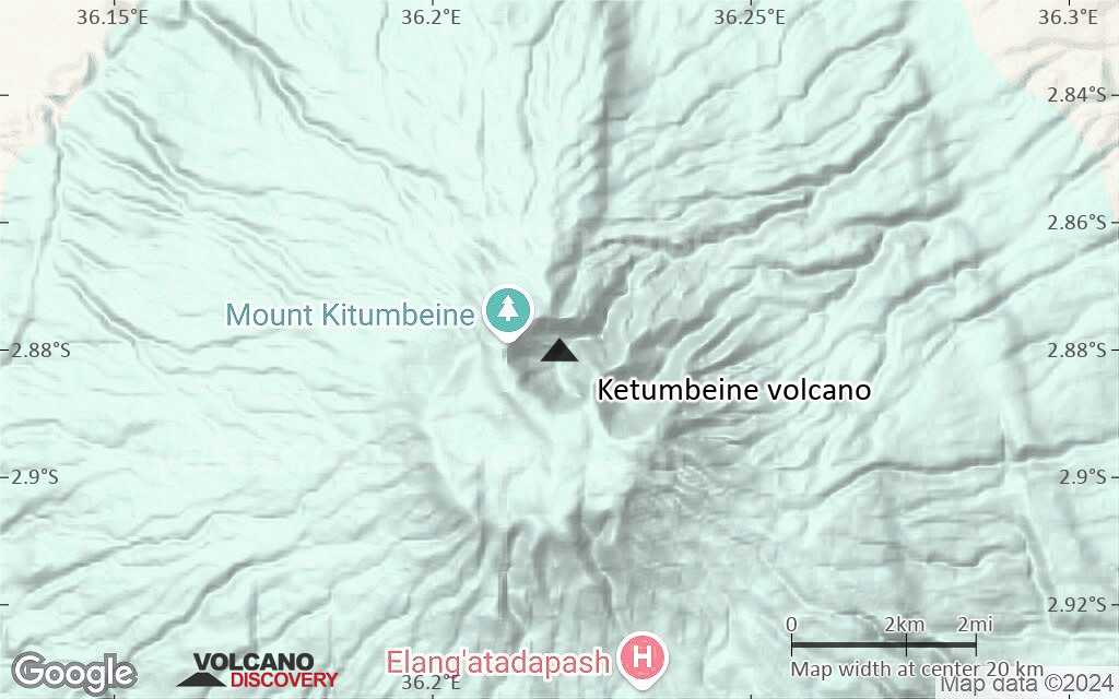 Terrain-type map of Ketumbeine volcano (scale of approx. 10-20 km)