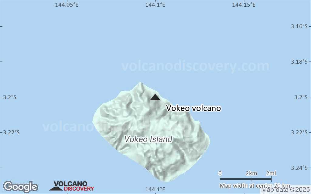 Terrain-type map of Vokeo volcano (scale of approx. 10-20 km)