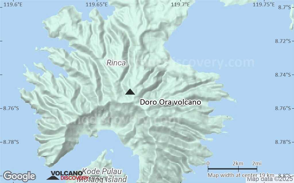 Terrain-type map of Doro Ora volcano (scale of approx. 10-20 km)