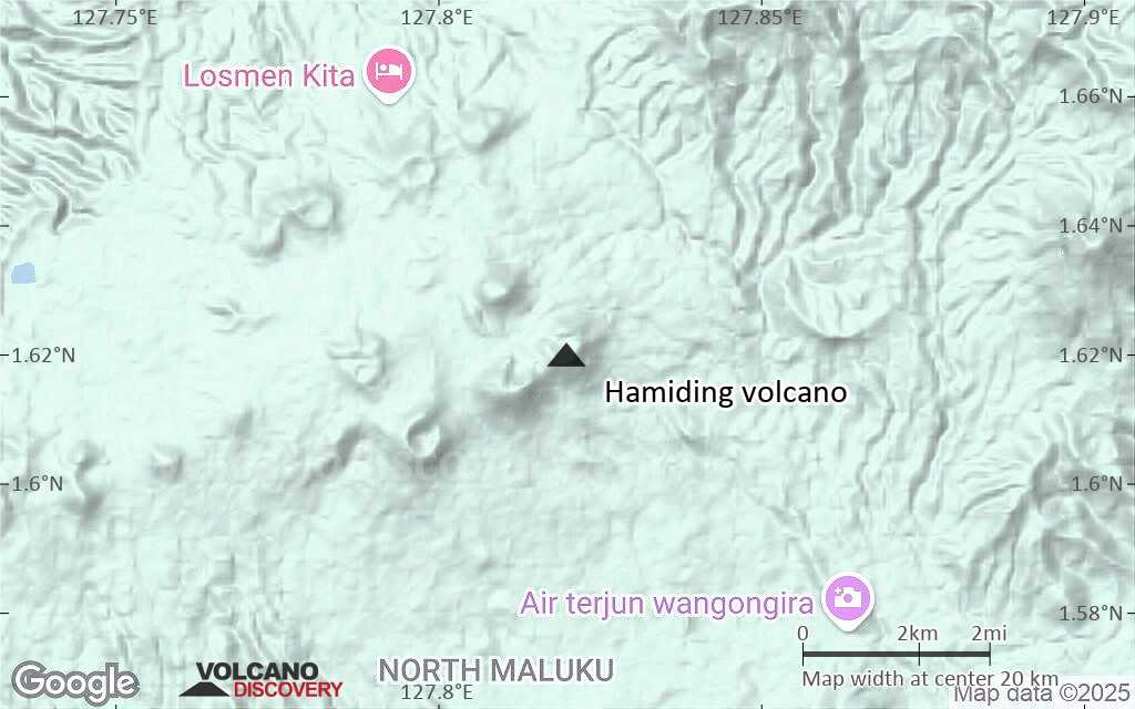 Terrain-type map of Hamiding volcano (scale of approx. 10-20 km)